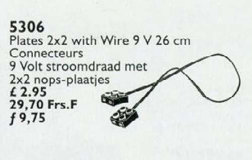 LEGO 5306-1 Plates 2x2 with Wire 9 V 26 cm