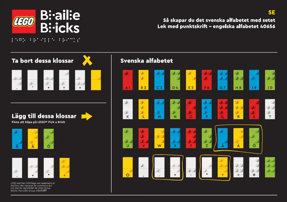 LEGO EG00136-1 Braille - Swedish Alphabet