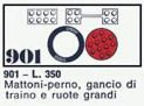LEGO 901-2 2 Large Wheels with Accessories