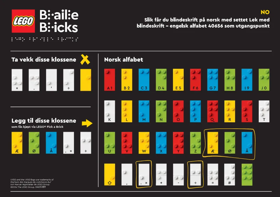 LEGO EG00137-1 Braille - Norwegian Alphabet